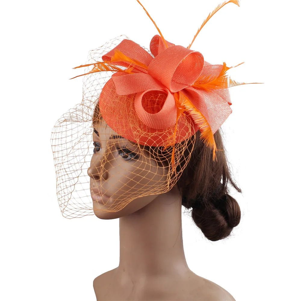 La boutique du chapeau Orange Chapeau Fascinator Élégant