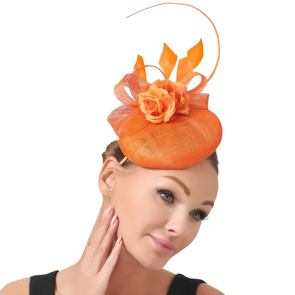 La boutique du chapeau Orange Chapeau Fascinator Fleur