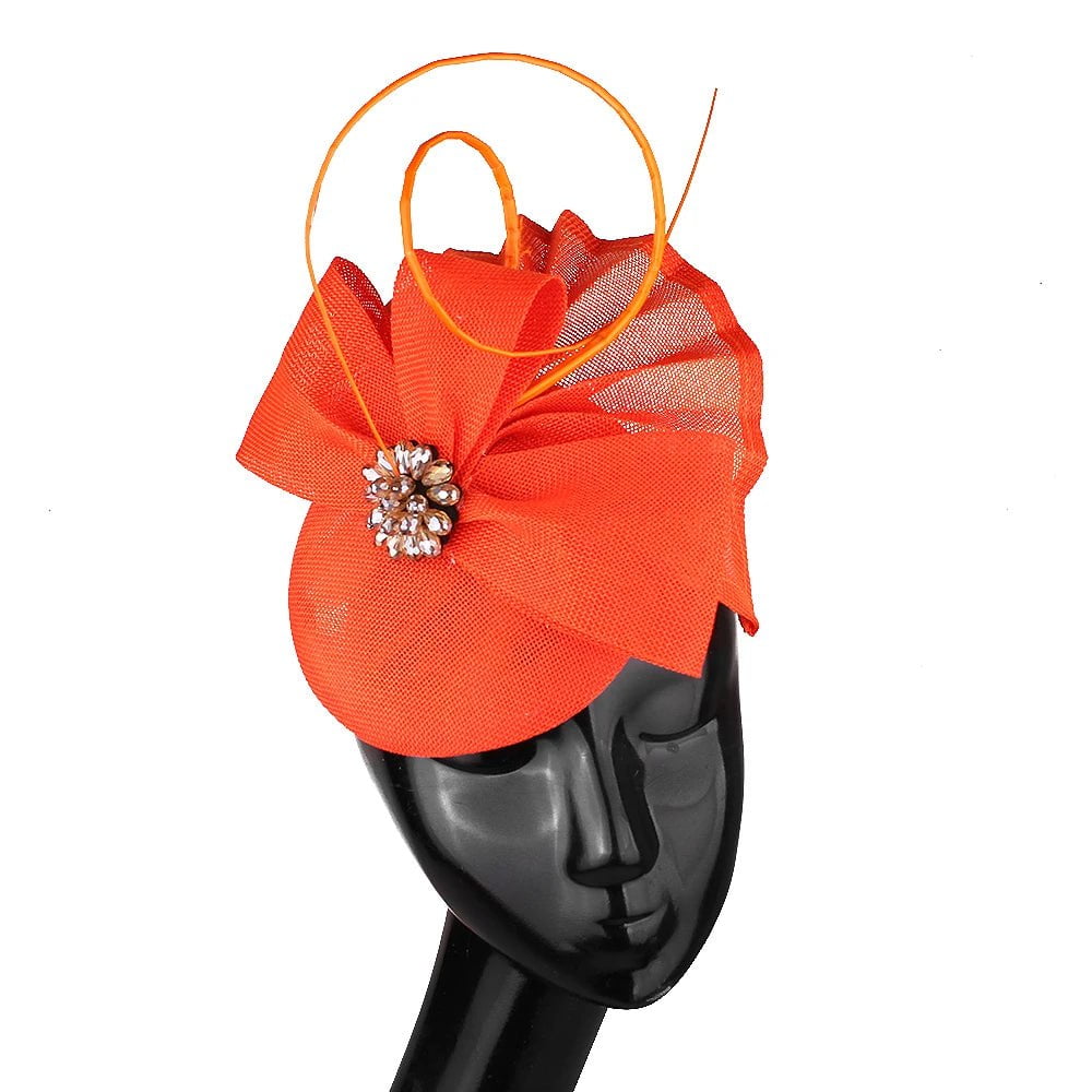 La boutique du chapeau Orange Chapeau Fascinator Perles