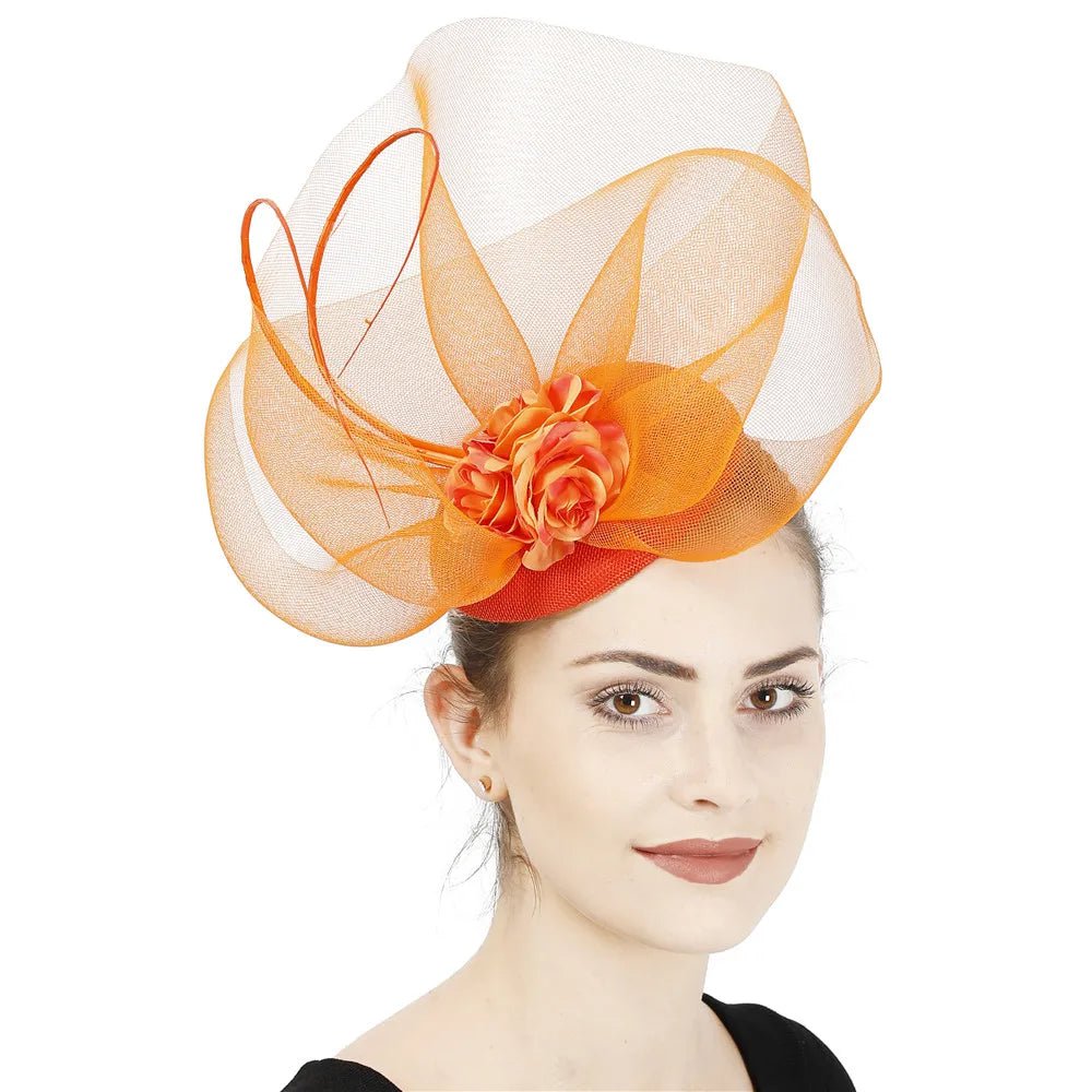 La boutique du chapeau Orange Chapeau Fascinator Prestige