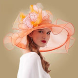 La boutique du chapeau Orange / M(56-58CM) Chapeau de cérémonie rétro