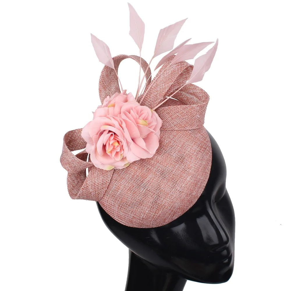 La boutique du chapeau Pêche 1 Chapeau Fascinator Brodé