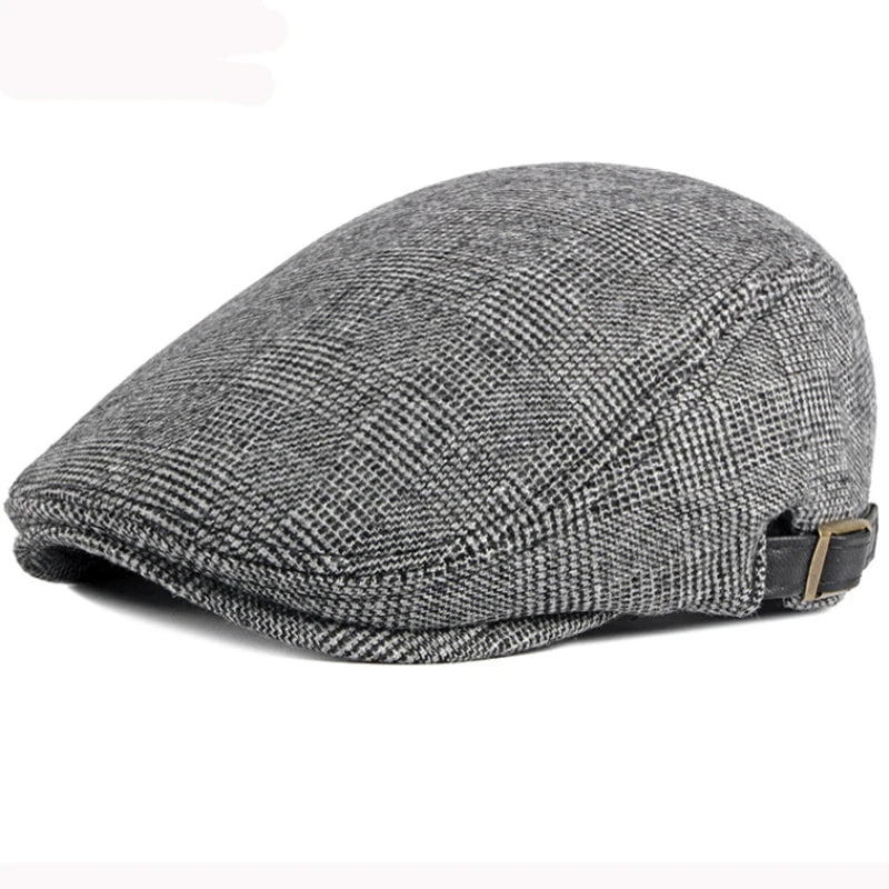 La boutique du chapeau Plaid Grey / 55-60cm Béret coton ajustable