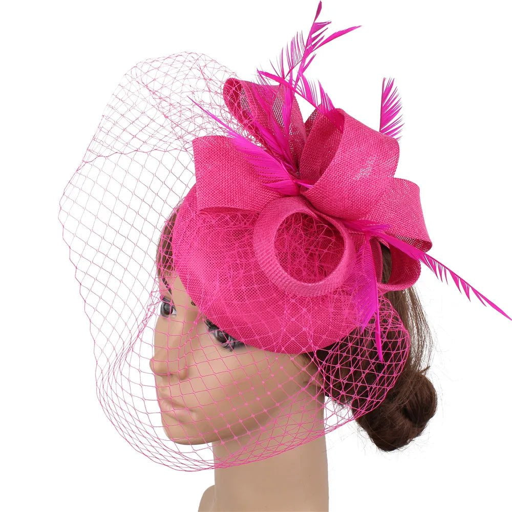 La boutique du chapeau Rose 2 Chapeau Fascinator Élégant