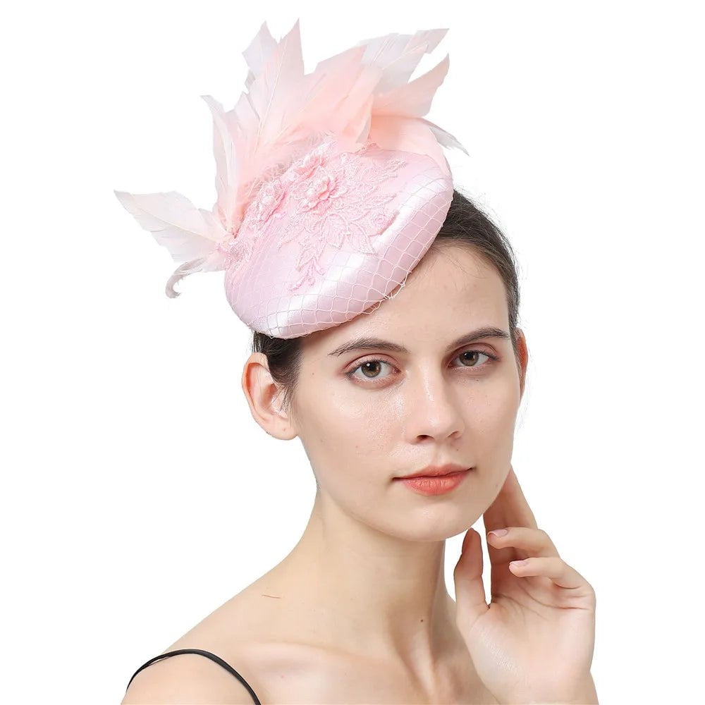 La boutique du chapeau Rose 2 Chapeau Fascinator Paillettes