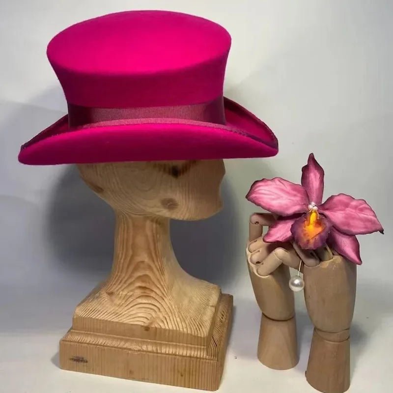 La boutique du chapeau Rose 2 Chapeau haut de forme femme