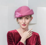 La boutique du chapeau Rose / 53 à 57cm Chapeau Fedora Hiver pour Femme