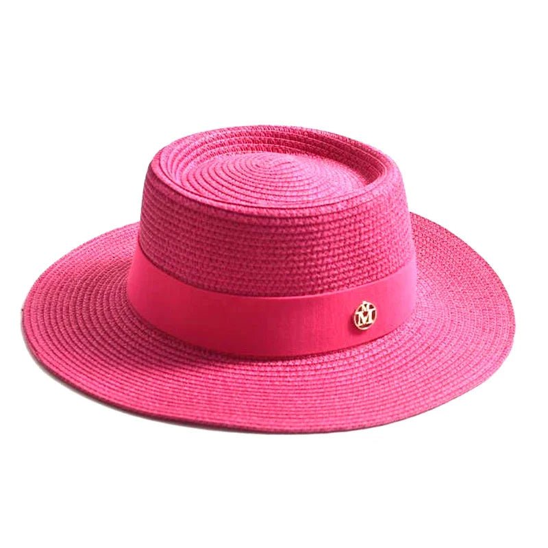 La boutique du chapeau Rose / 55-58cm Chapeau de plage avec ruban