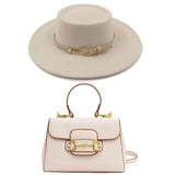 La boutique du chapeau Rose / 55-58CM Chapeau Fedora et sac