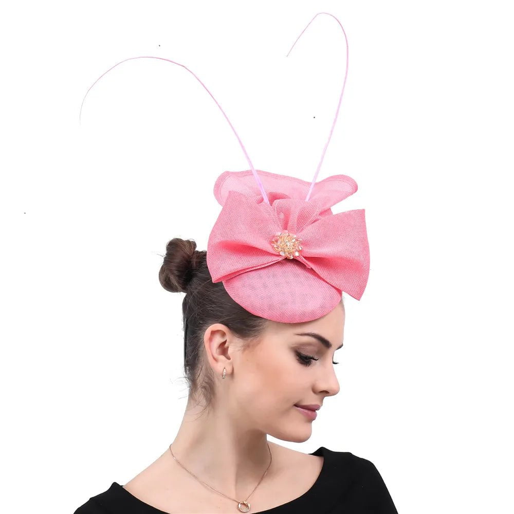 La boutique du chapeau Rose Chapeau Fascinator Perles