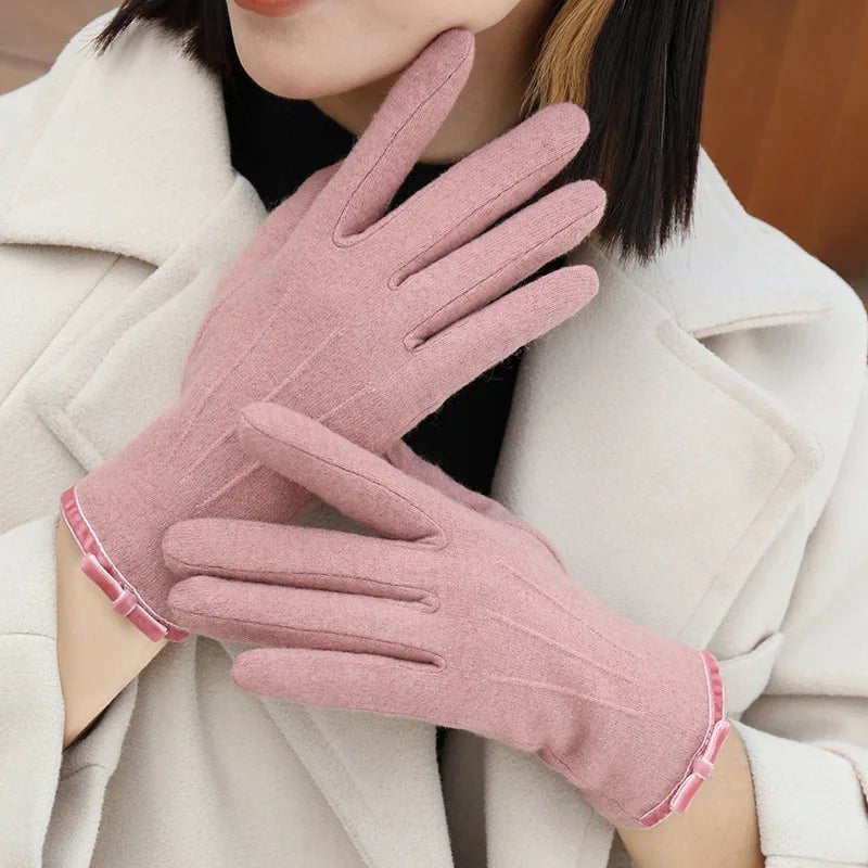 La boutique du chapeau Rose Gants en cachemire simples et élégants