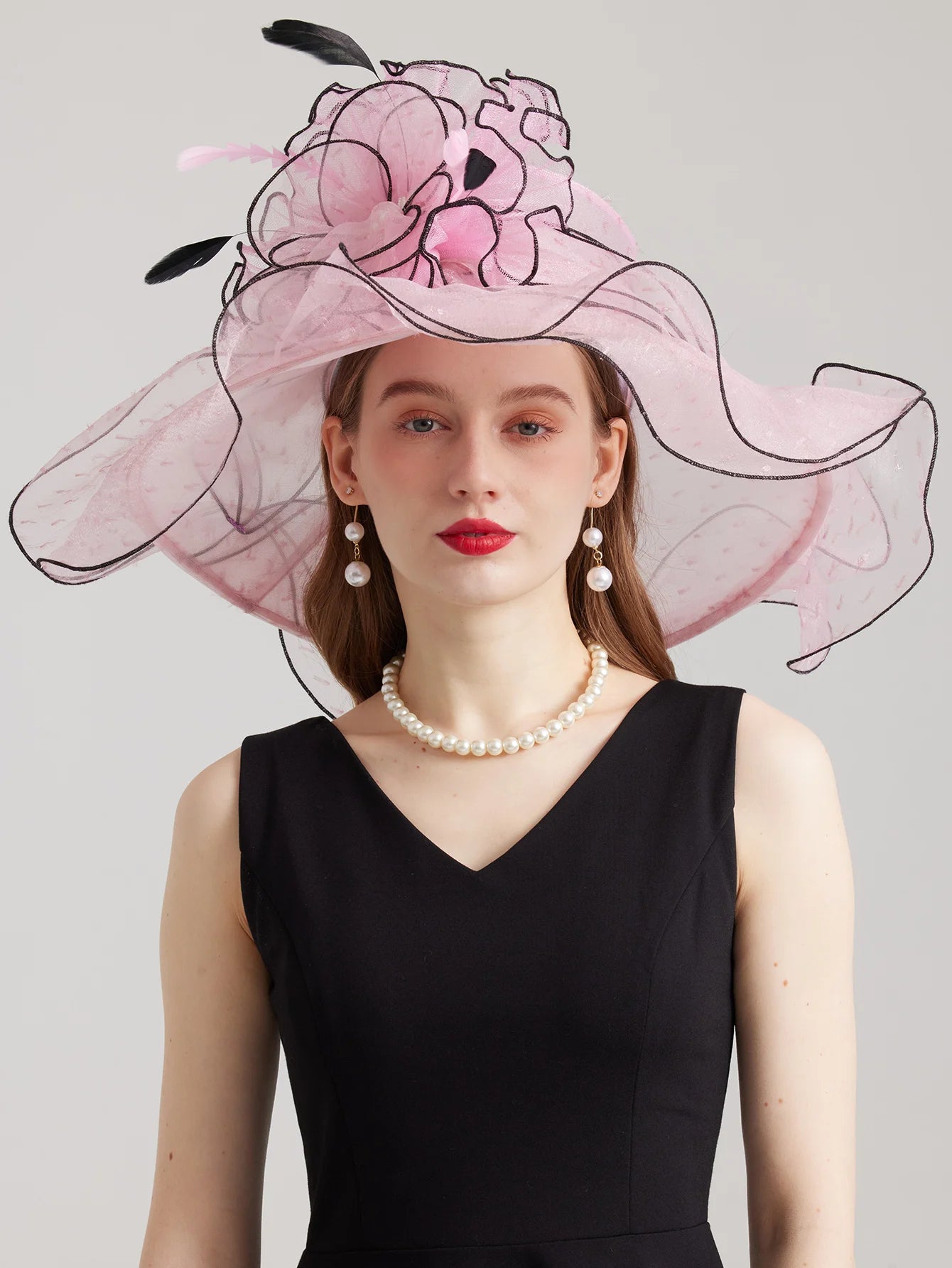 La boutique du chapeau Rose / M 56-58cm Chapeau de cérémonie stylé