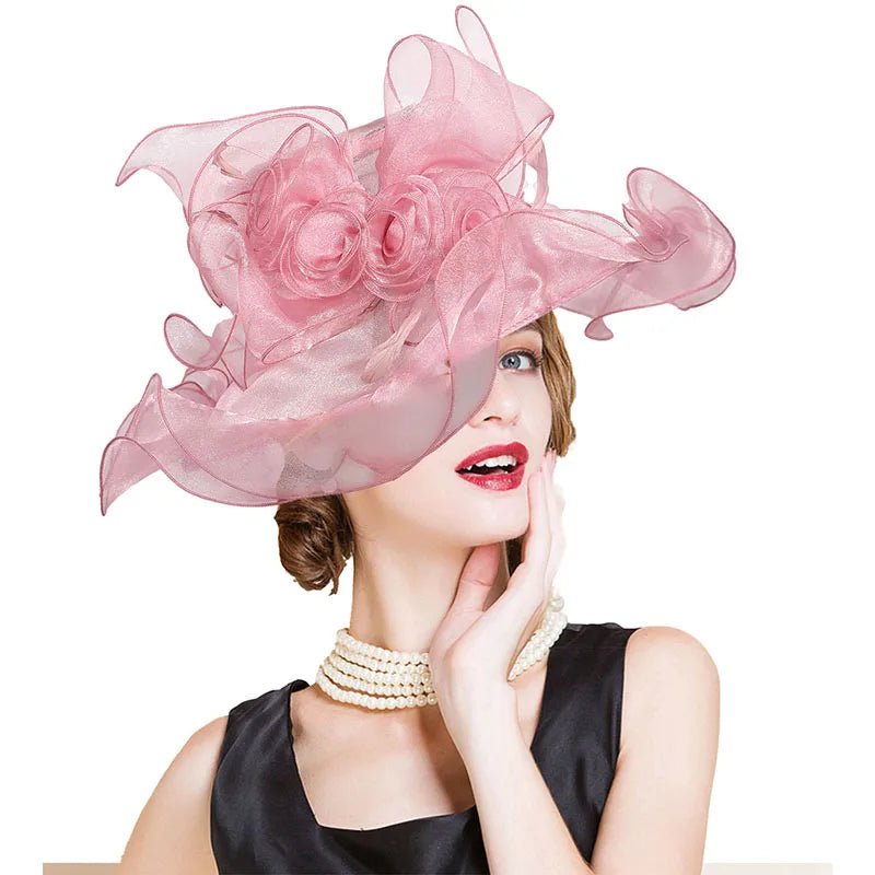 La boutique du chapeau Rose / M 56 - 58cm Chapeau de mariage bohème