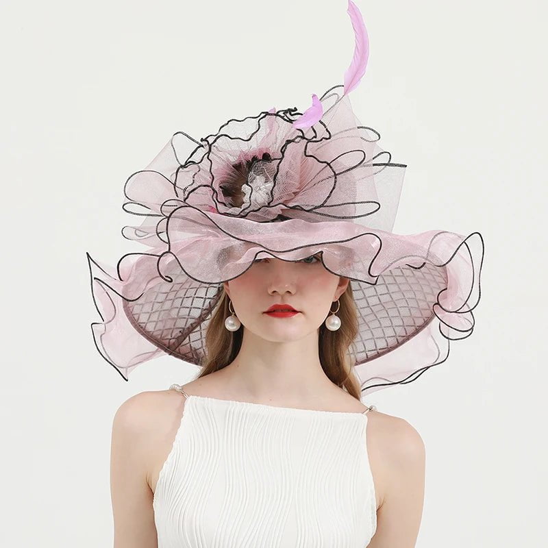 La boutique du chapeau Rose / M 56-58cm Chapeau de mariage élégant