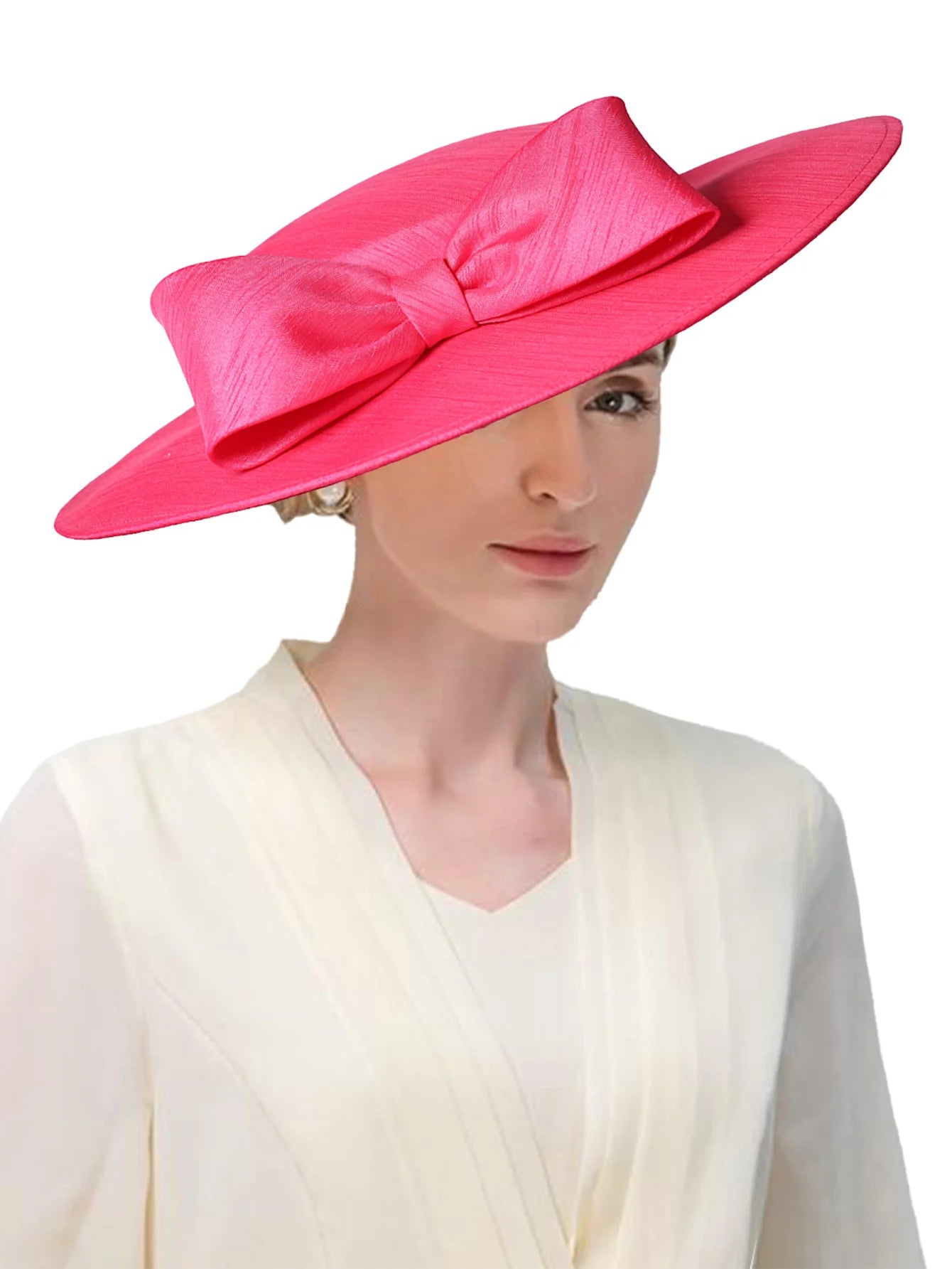 La boutique du chapeau Rose Red / 56 to 58cm Chapeau Bibi Satin