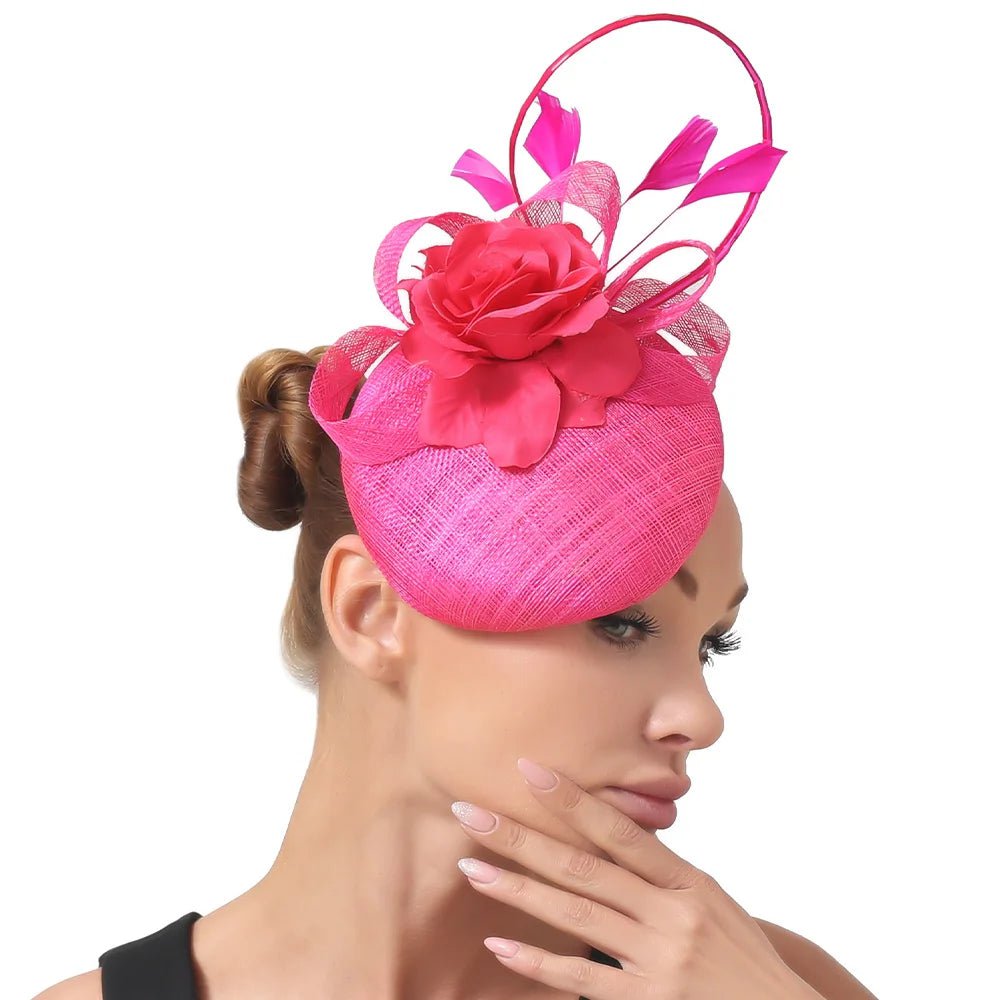 La boutique du chapeau Rose Red Chapeau Fascinator Fleur