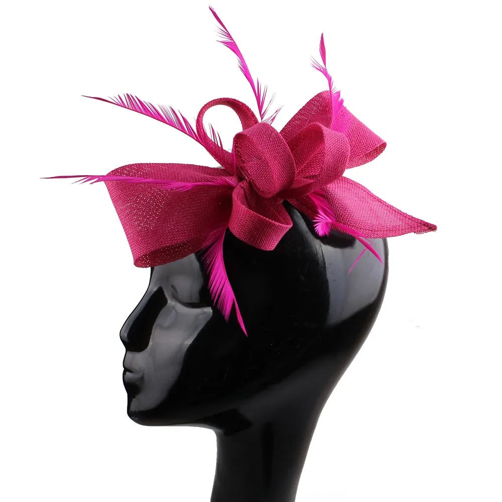 La boutique du chapeau Rose/rouge Chapeau Bibi Plumes