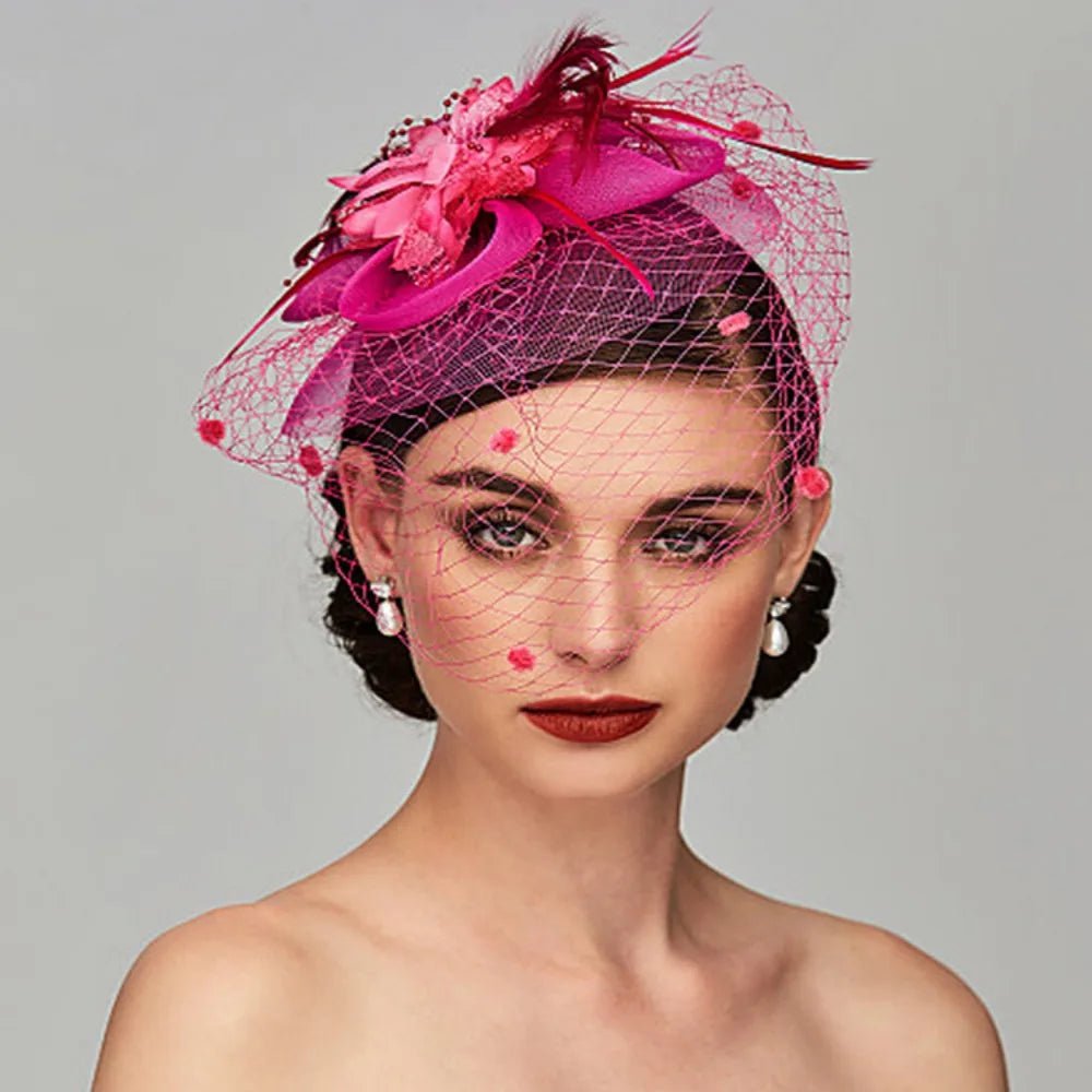 La boutique du chapeau Rose/rouge Chapeau Bibi Vintage