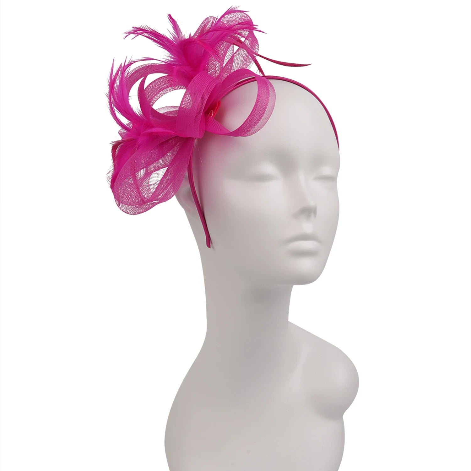 La boutique du chapeau rose/rouge Chapeau Fascinator Satin