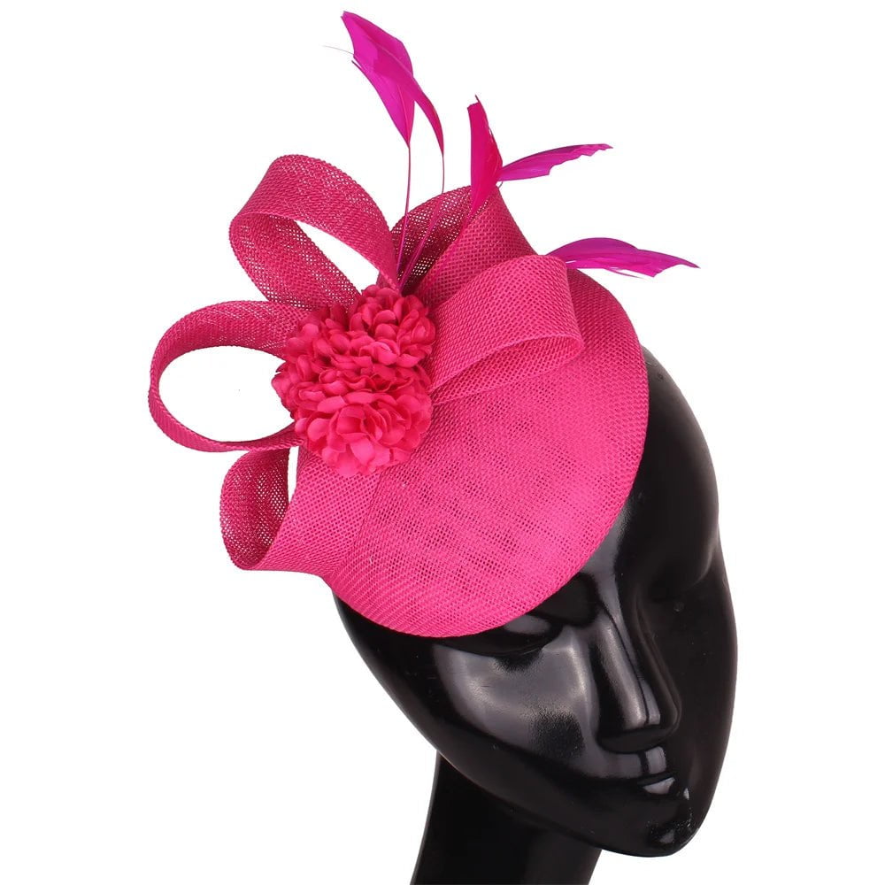 La boutique du chapeau Rose/rouge Chapeau Fascinator Soirée