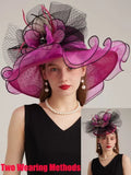 La boutique du chapeau Rose/rouge / M 56 to 58cm Chapeau de cérémonie classique