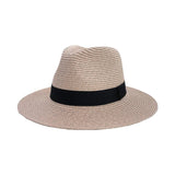 La boutique du chapeau Rose / Taille unique Panama classique avec ruban noir