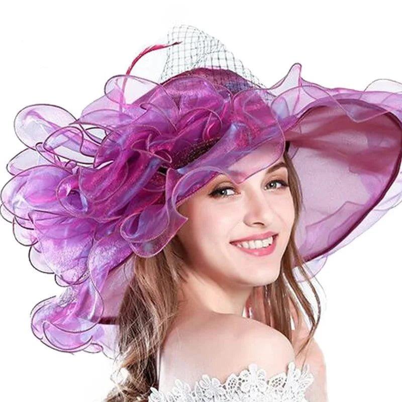 La boutique du chapeau Rose/violet / 56-58CM Chapeau de cérémonie original