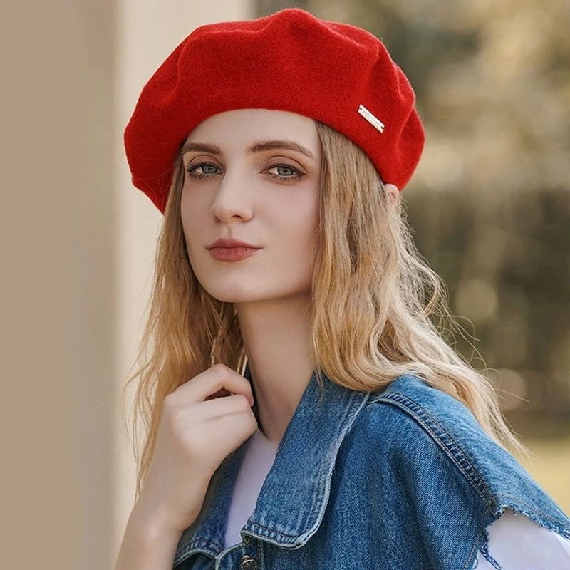 La boutique du chapeau Rouge / Ajustable (du 54 au 59) Béret en laine classique