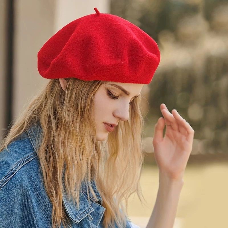 La boutique du chapeau Rouge / Ajustable (du 54 au 59) Béret en laine classique