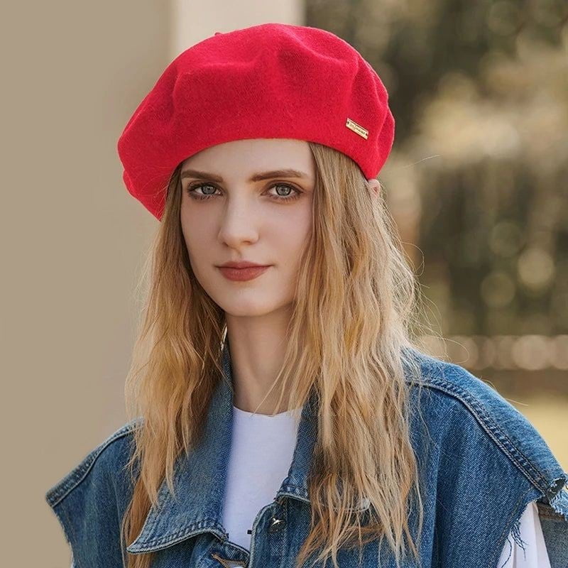 La boutique du chapeau Rouge / Ajustable (du 54 au 59) Béret en laine classique