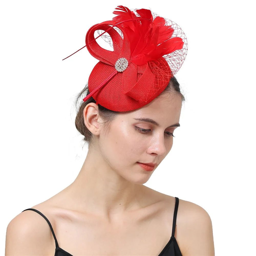 La boutique du chapeau Rouge Chapeau Fascinator Original