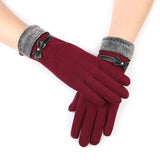 La boutique du chapeau Rouge Gants épais en velours