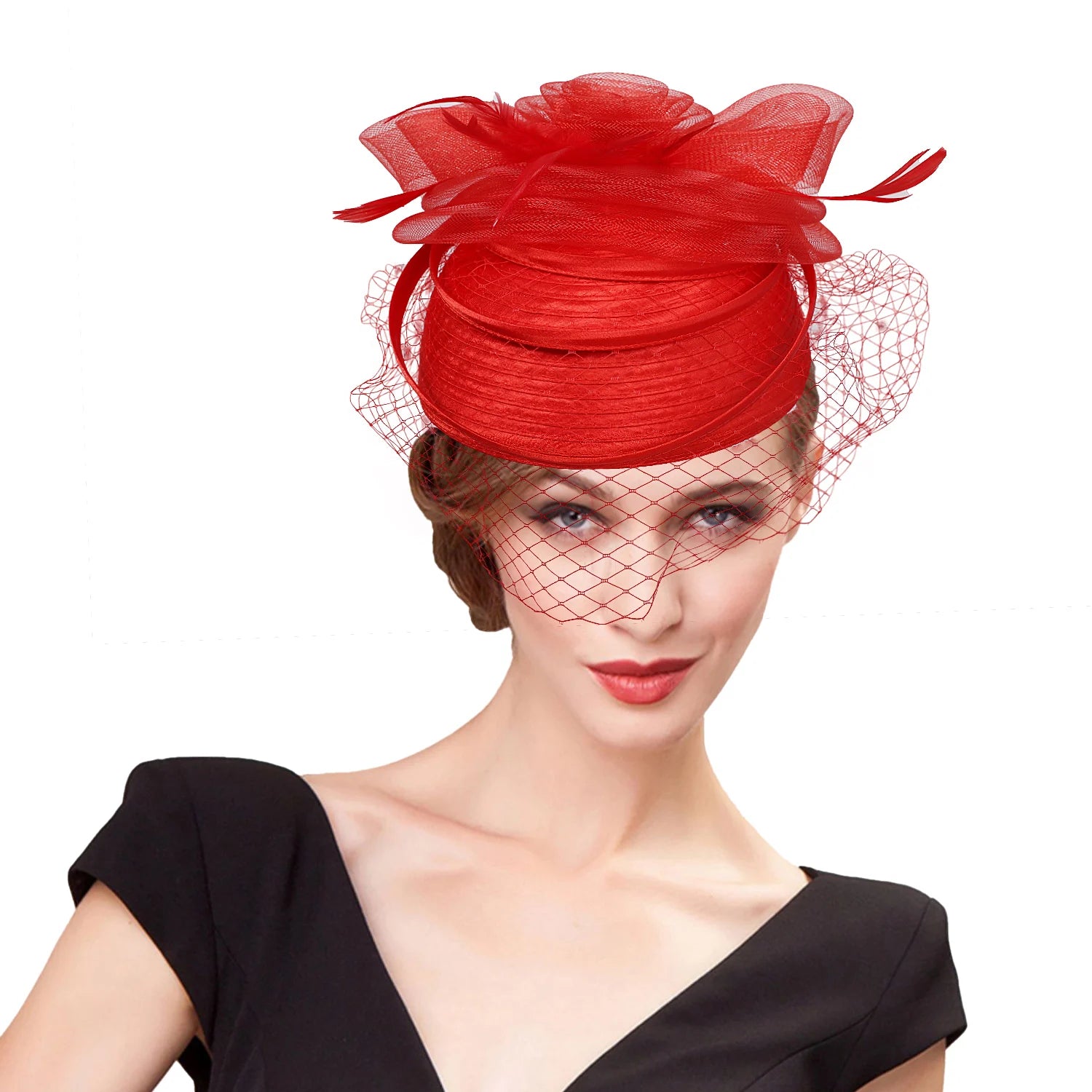 La boutique du chapeau Rouge / M (56-58cm) Chapeau Bibi Gala