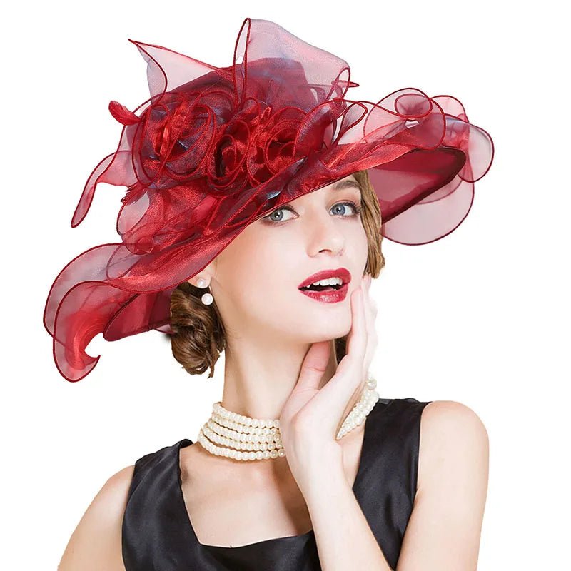 La boutique du chapeau Rouge / M 56 - 58cm Chapeau de mariage bohème