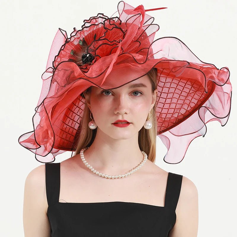 La boutique du chapeau Rouge / M 56-58cm Chapeau de mariage élégant