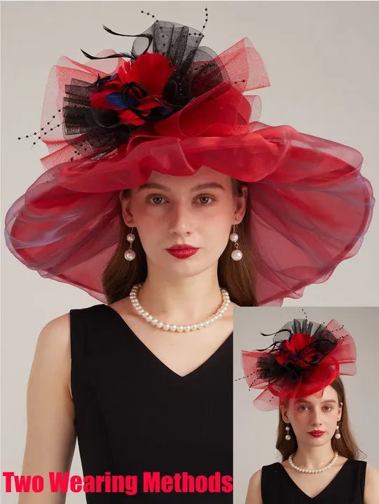 La boutique du chapeau Rouge / M 56 à 58cm Chapeau de cérémonie charmant