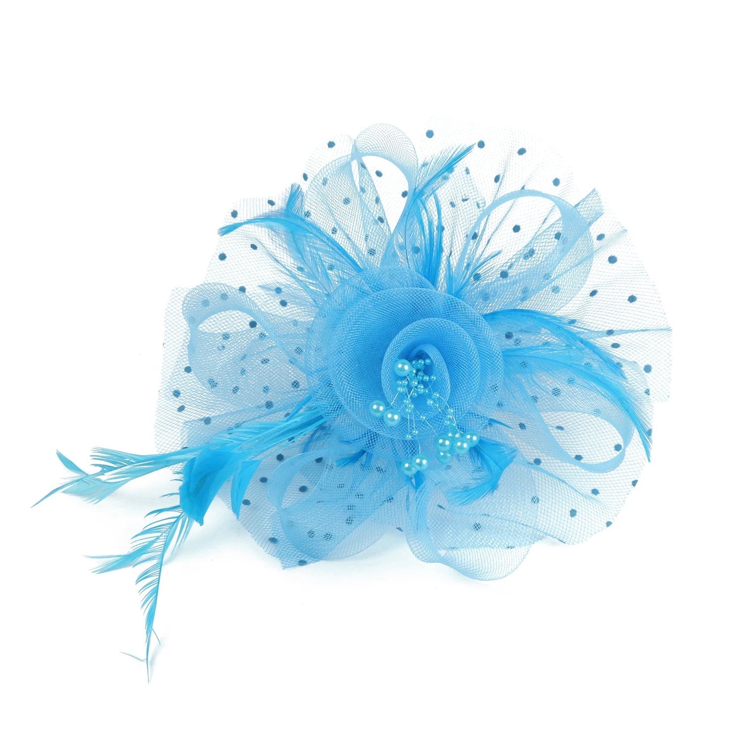 La boutique du chapeau Sky blue Chapeau Bibi dentelle et fleurs