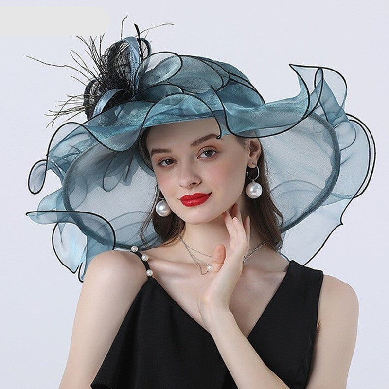 La boutique du chapeau turquoise Chapeau Feutré De Mariage