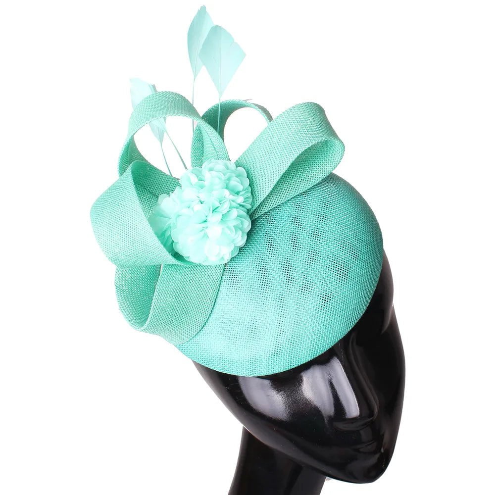 La boutique du chapeau Vert 2 Chapeau Fascinator Brodé