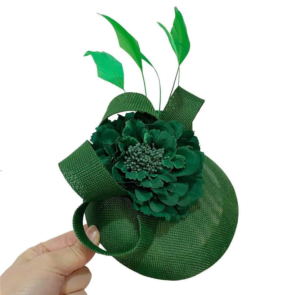 La boutique du chapeau Vert Chapeau Fascinator Brodé