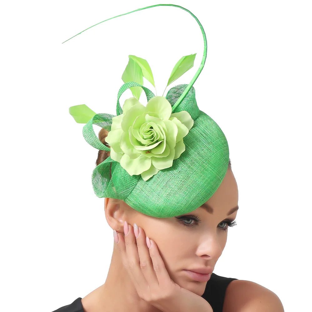 La boutique du chapeau Vert Chapeau Fascinator Fleur