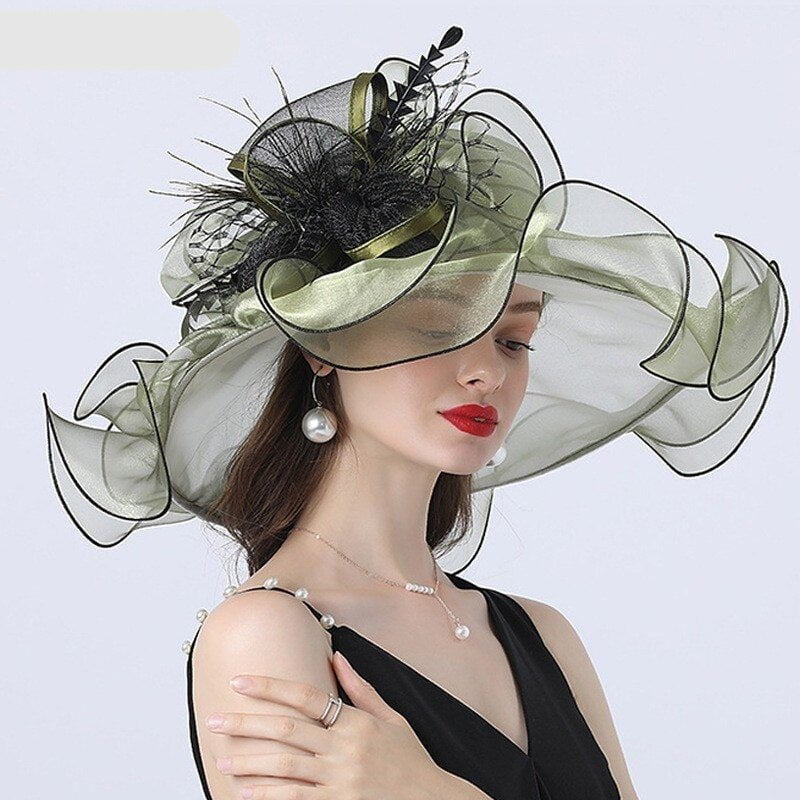 La boutique du chapeau Vert Chapeau Feutré De Mariage