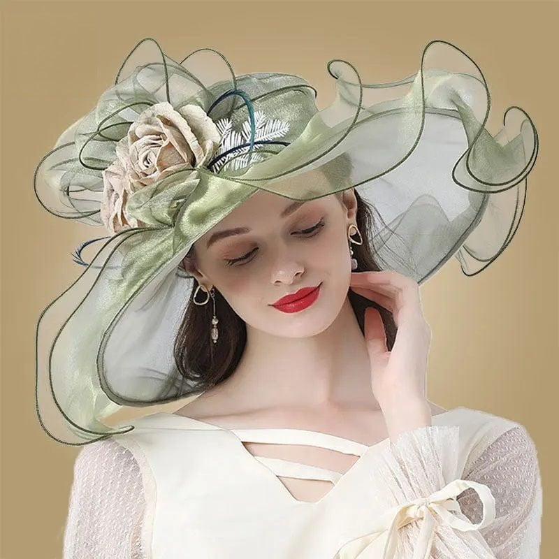 La boutique du chapeau Vert / M (56-58cm) Chapeau de cérémonie distingué