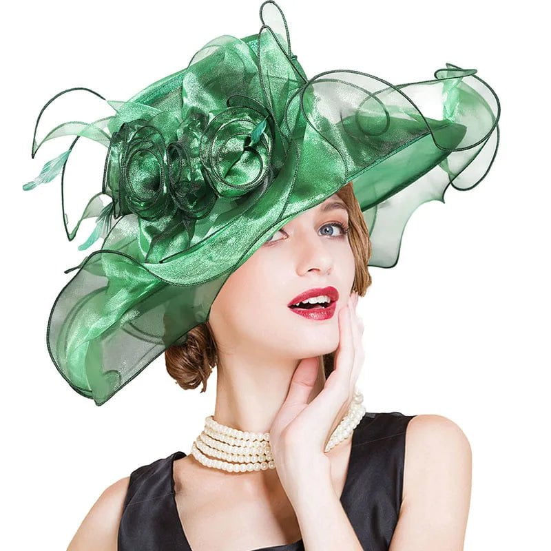 La boutique du chapeau Vert / M 56 - 58cm Chapeau de mariage bohème