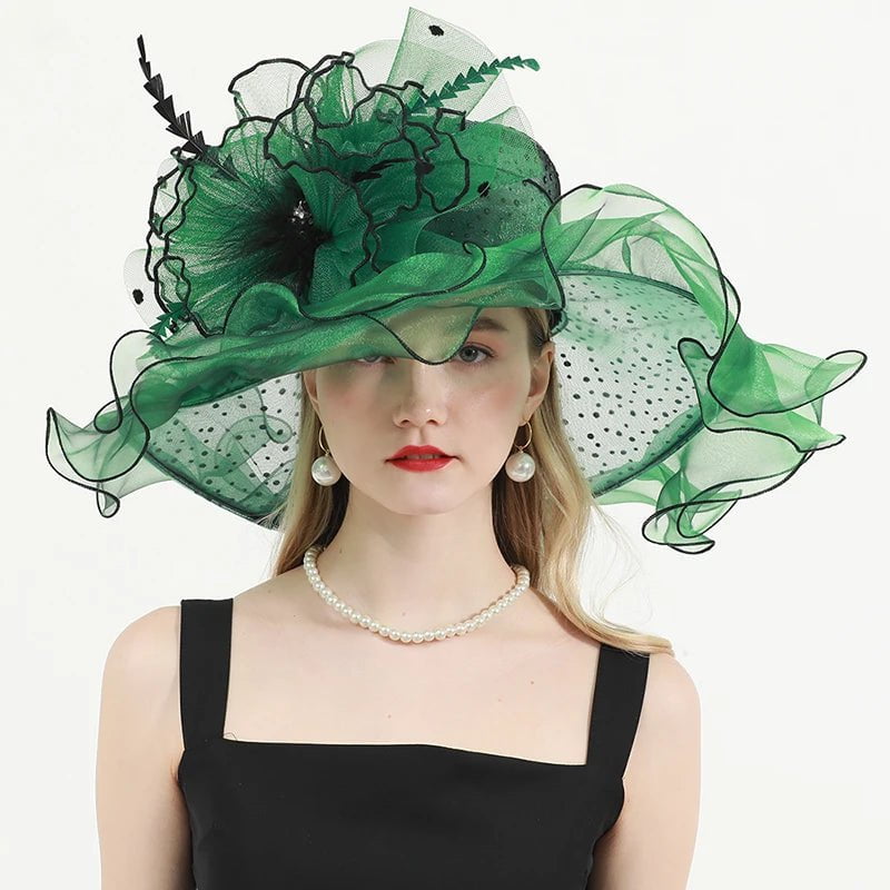 La boutique du chapeau Vert / M 56-58cm Chapeau de mariage sophistiqué