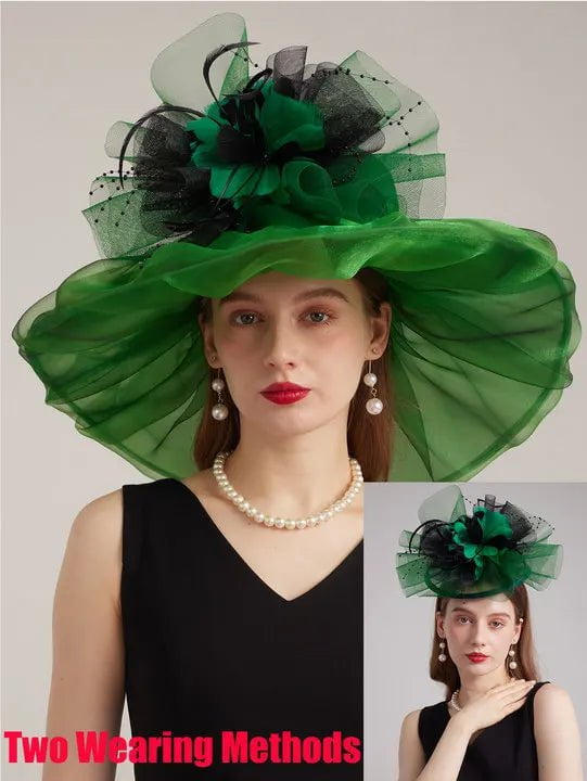 La boutique du chapeau vert / M 56 à 58cm Chapeau de cérémonie charmant