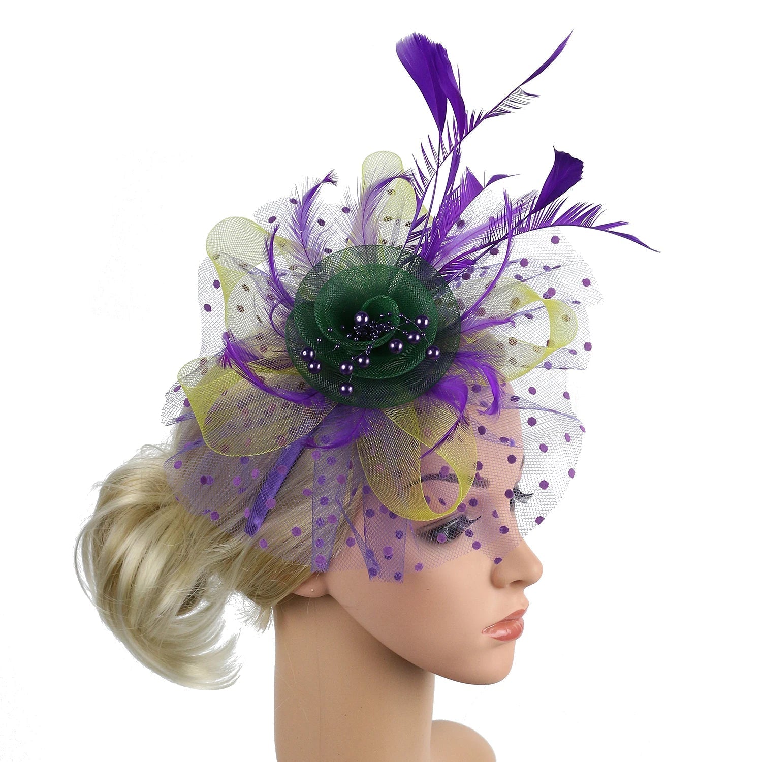 La boutique du chapeau Violet 2 Chapeau Bibi dentelle et fleurs