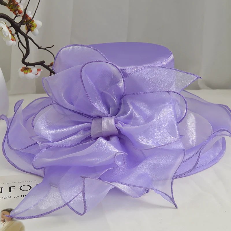 La boutique du chapeau Violet / 55-58cm Chapeau de mariée à motif floral