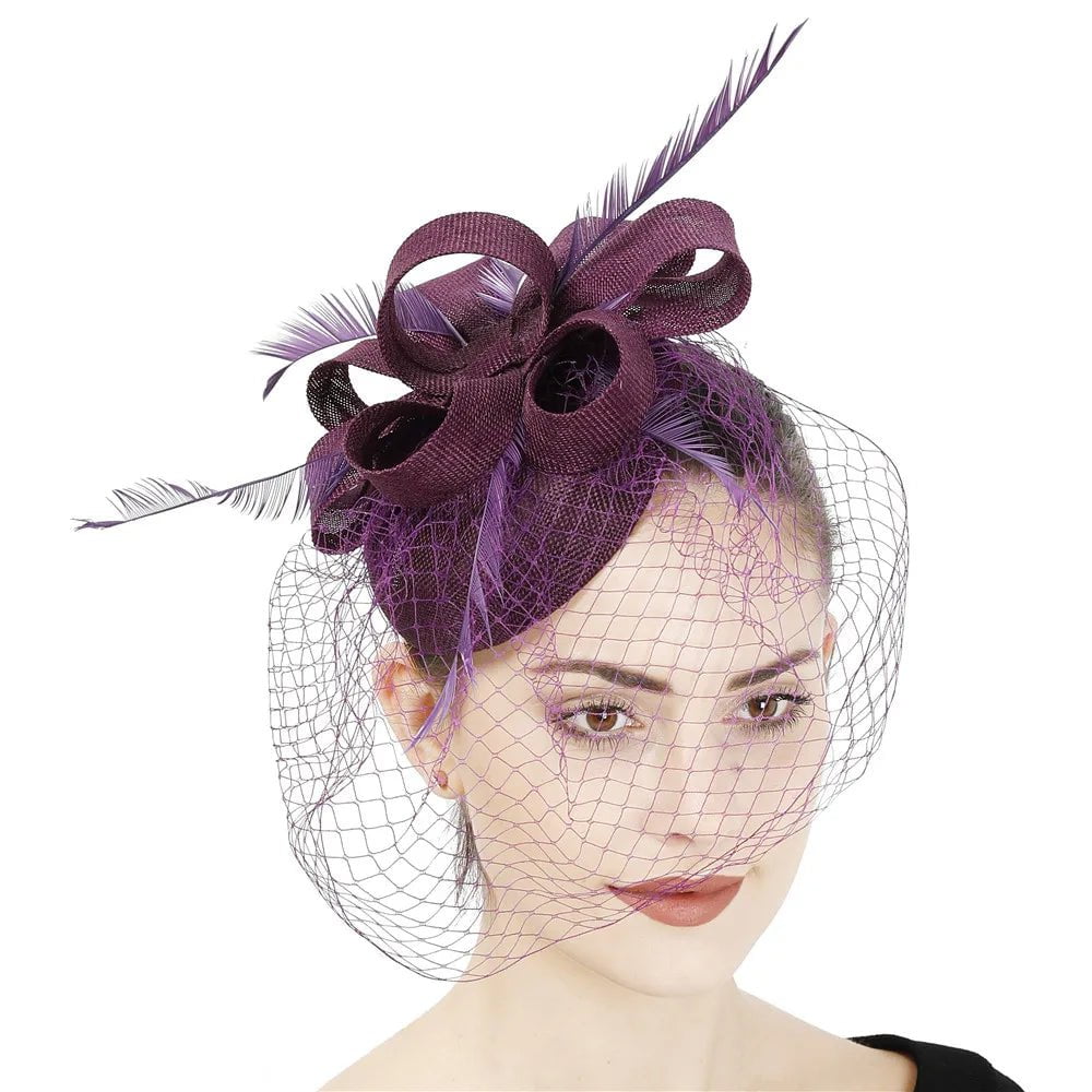 La boutique du chapeau Violet Chapeau Fascinator Élégant