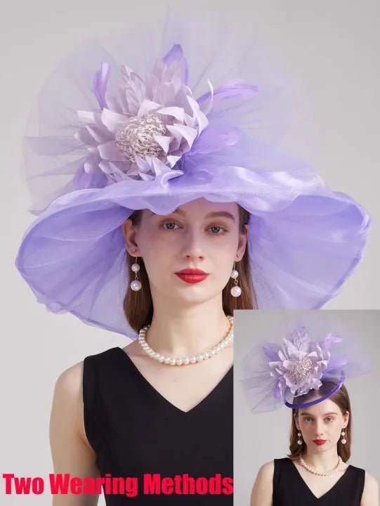 La boutique du chapeau Violet clair / M 56-58cm Chapeau de cérémonie féminin